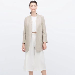 NWOT Zara Rustic Linen Coat