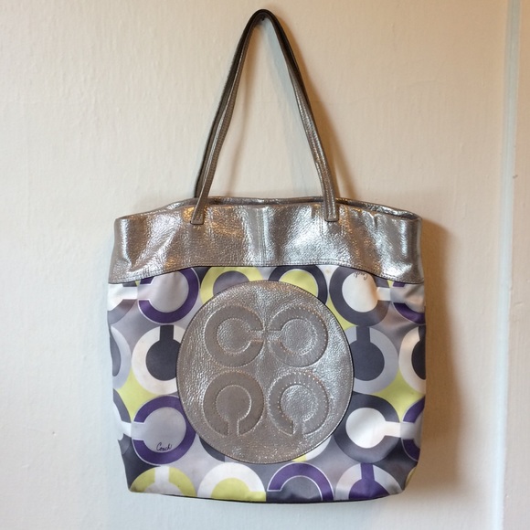 Coach Julia Op Art Sateen Handbag
