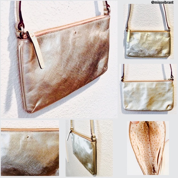 Kate Spade Brand, Gold Clutch, Wristlet. - Picture 2 of 4