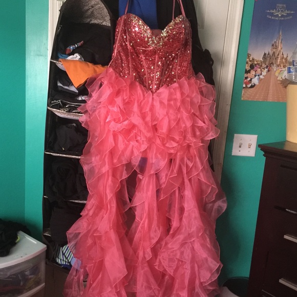 Cinderella Rhinestone Prom Dress - Picture 2 of 4