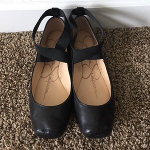 Jessica Simpson black ballet flats