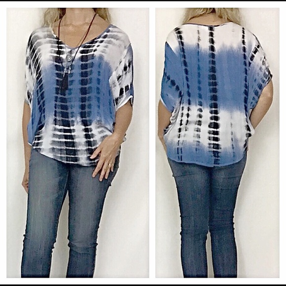 ✨SALE Relax tie dye hi low dolman top Small Med - Picture 4 of 4