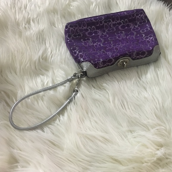 Purple coach wristlet
