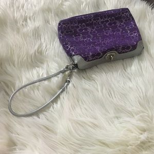 Purple coach wristlet