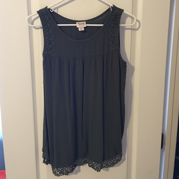 Army green tank with flowery lace