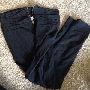 High waisted zipper detail leggings