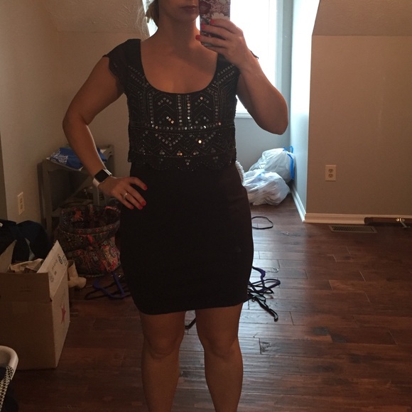 Navy/dark gray sequin dress