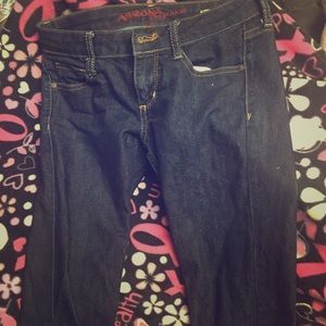 Dark wash skinny jeans