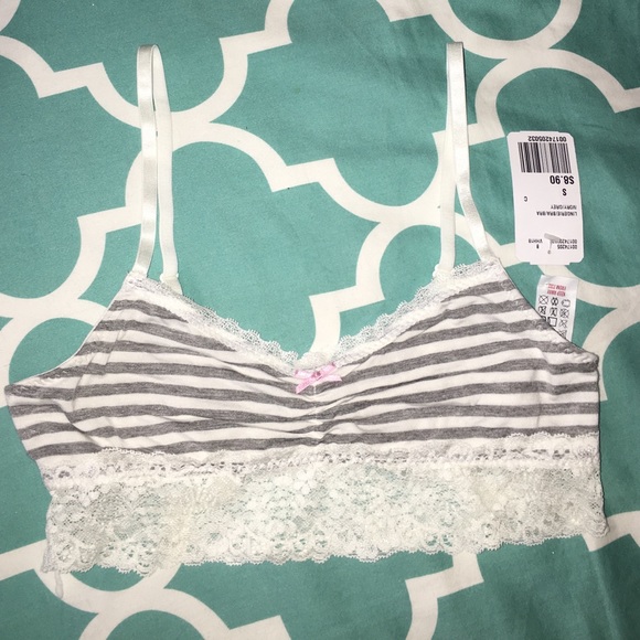 Grey and white stripped Bralette