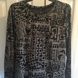 black & gray tribal print long sleeve