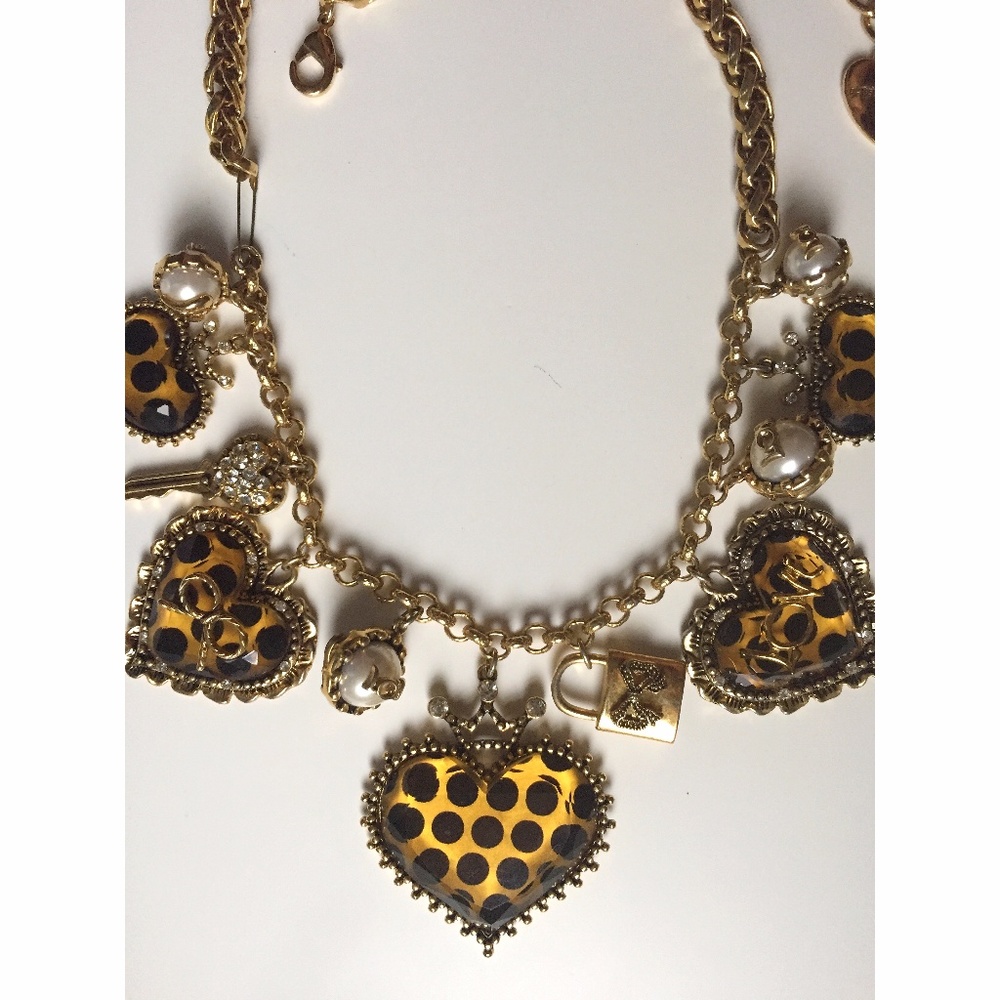 Betsey Johnson Polka Dot Heart Necklace