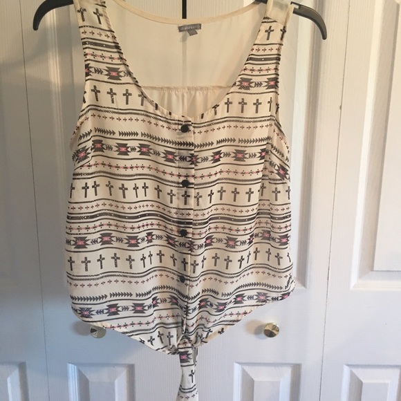 cropped printed shirt