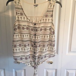 cropped printed shirt