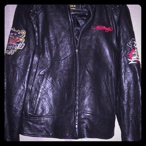 Ed hardy vintage leather jacket