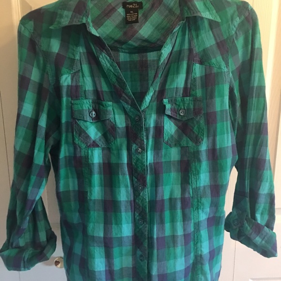 plaid button up