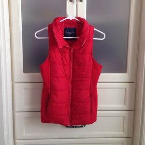 Red American Eagle Puffer Vest