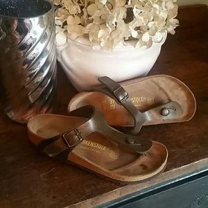 Birkenstock Sandals Gizah Golden-Brown Birko-Flor