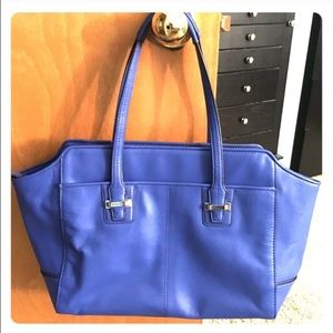 New Coach Leather Tote - Royal Blue