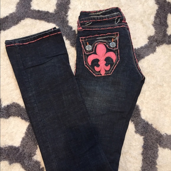 💗Pink Stitched jeans with ⚜ pockets