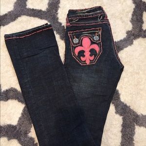 💗Pink Stitched jeans with ⚜ pockets