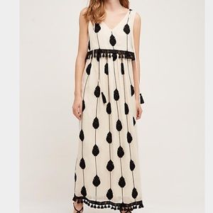 Anthropologie Embroidered Medallion Maxi Dress