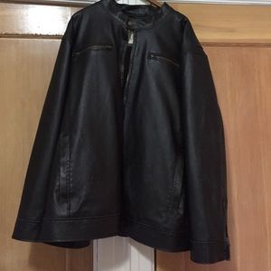 Big Men's Route 66 Faux Leather Motorcycle Jacket