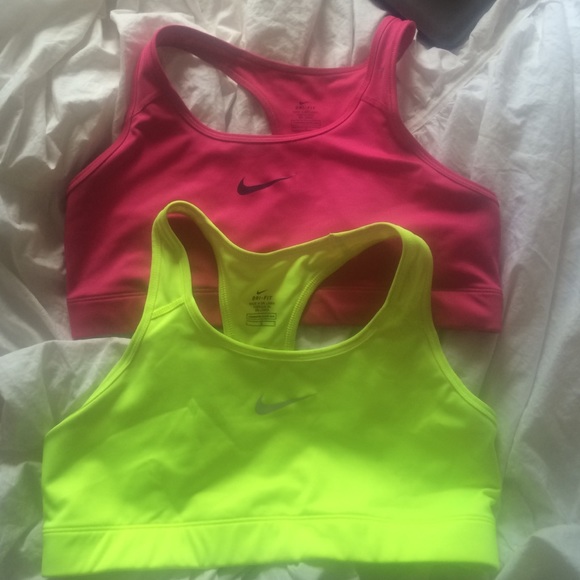 Two Nike dri-fit sports bras