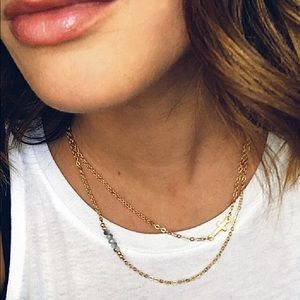 Bead & Cross Layer Necklace