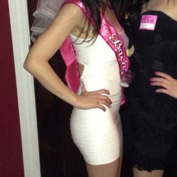 White BEBE bodycon dress
