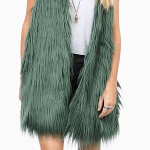 *New* Emerald Green Fur Vest