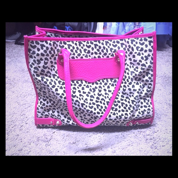 Rebecca Minkoff Canvas Leopard Hot Pink, B&W Tote