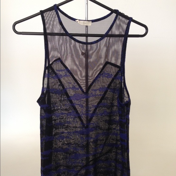 Black and Navy Sheer Top