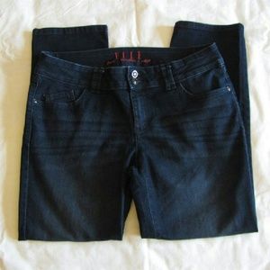 ELLE Dark Wash Stretch Straight Leg Crop Jeans 10