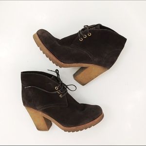 Prada brown suede booties