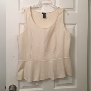 Ann Taylor White peplum top XL