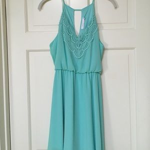 Mint Dress with Lace Accents