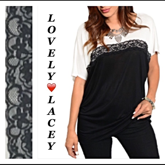 Slouchy Soft Stretchy Lacey Relaxed Top S/M - Picture 4 of 5