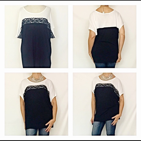 Slouchy Soft Stretchy Lacey Relaxed Top S/M - Picture 5 of 5