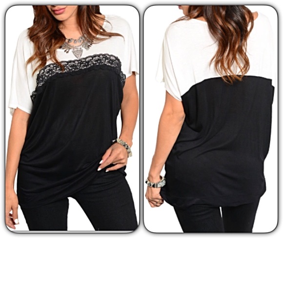 Slouchy Soft Stretchy Lacey Relaxed Top S/M - Picture 3 of 5