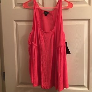 NWT hot pink sheer paneled tank top