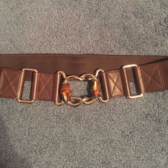 Brown elastic Gucci belt