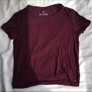 TRADED Maroon American Eagle small crop top