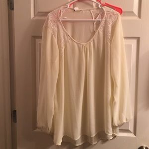 NWOT sheer cream oversized shirt