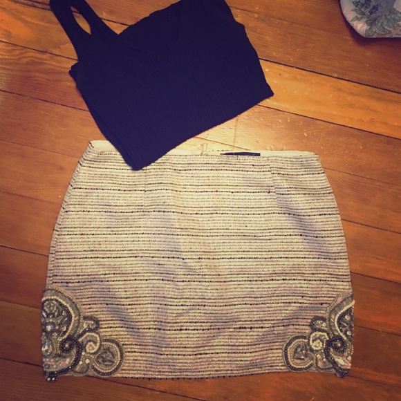 Embellished Mini Skirt
