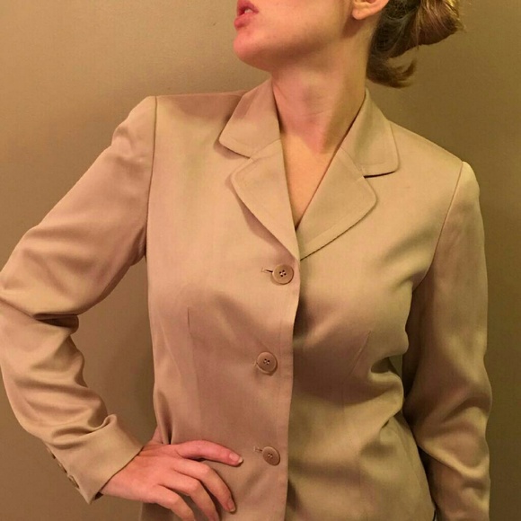 Ann Taylor 100% Silk Tan Blazer
