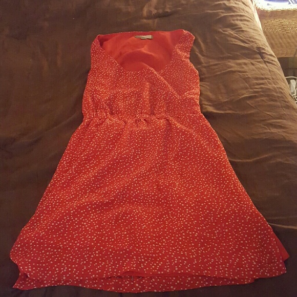 Red and white polka dot dress