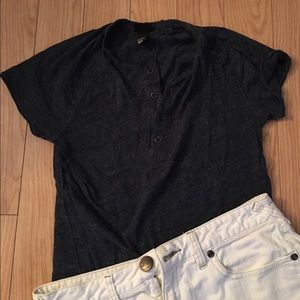 SOLD! Xs button navy blue tshirt