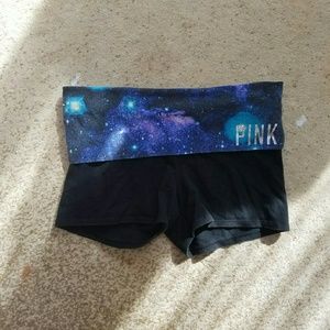 Victorias secret pink galaxy yoga shorts