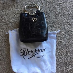 BRIGHTON -  Vintage Corazon black croc purse.