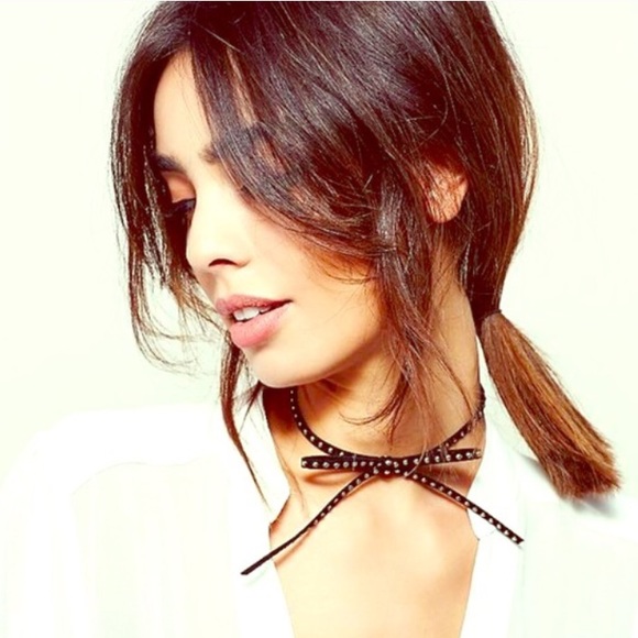 Studded Bow Tie Choker - Picture 2 of 2